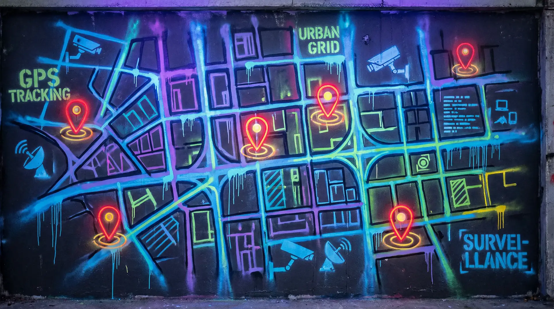 陈百祥粤语电影 狗仔追踪地图 - 城市涂鸦风格